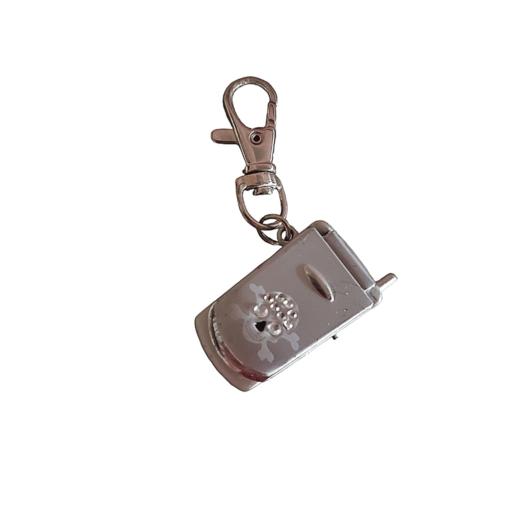 Vintage cell phone digital clock keychain